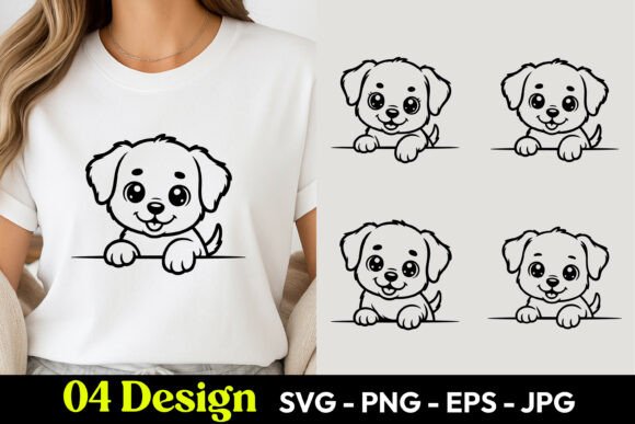 Download Cute Puppy Peeking TShirt SVG PNG - Png Collection