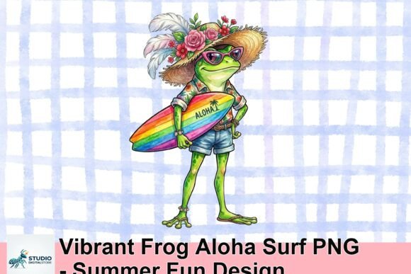 Download Vibrant Frog Aloha Surf PNG - Summer Fun Design - Png Collection