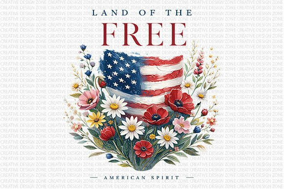 Download Land of the Free Floral USA PNG - Png Collection