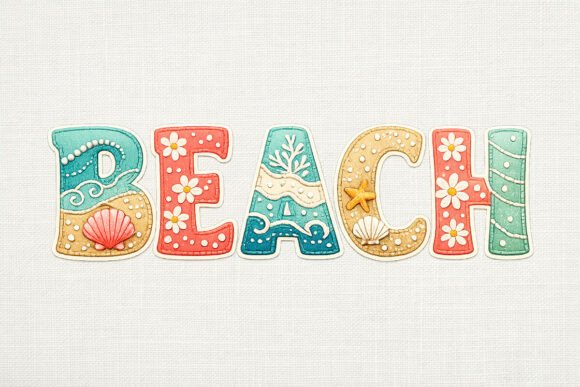 Download BEACH Coastal Applique Summer PNG Arts - Png Collection