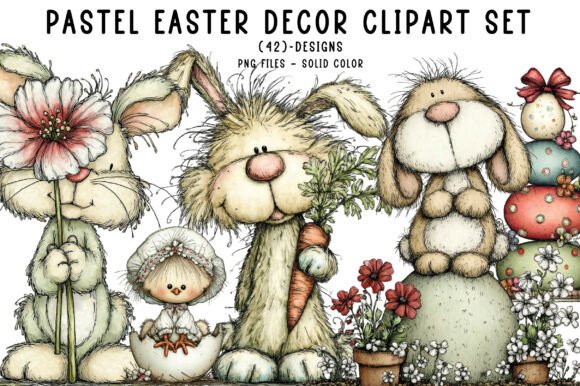Download Pastel Easter Decor Clipart Set - Easter decor clipart Collection