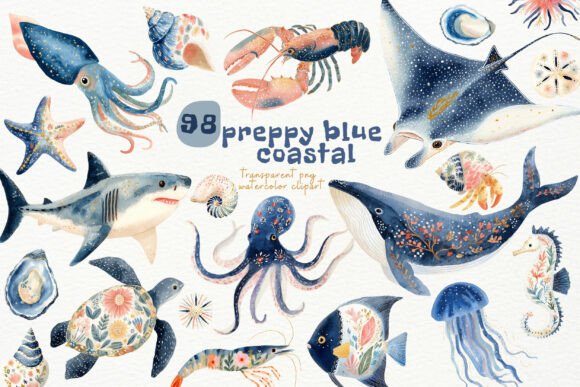 Download Watercolor Blue Coastal PNG Clipart - Png Collection