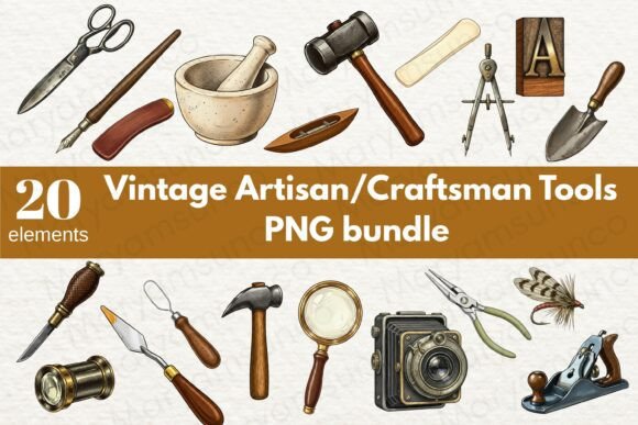 Download 20 Vintage Artisan Tools PNG Bundle - Png Collection