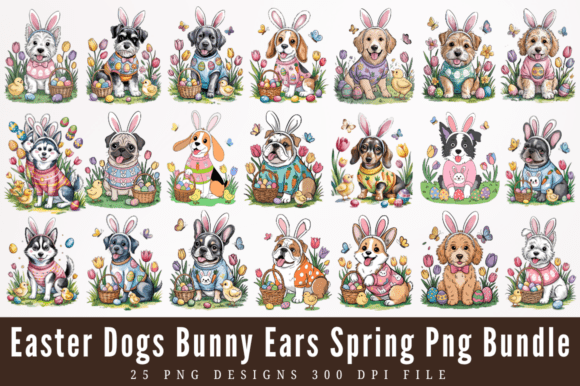 Download Easter Dogs Bunny Ears Spring PNG Design - Png Collection
