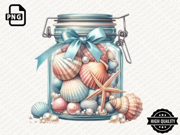 Download Summer Seashell Jar Clipart PNG - Png Collection