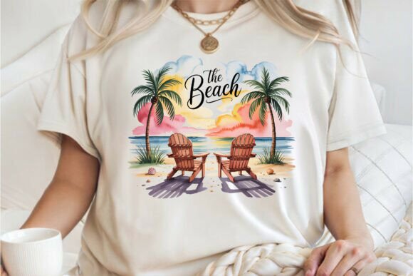 Download The Beach, Summer Holiday T-shirt Png - Png Collection