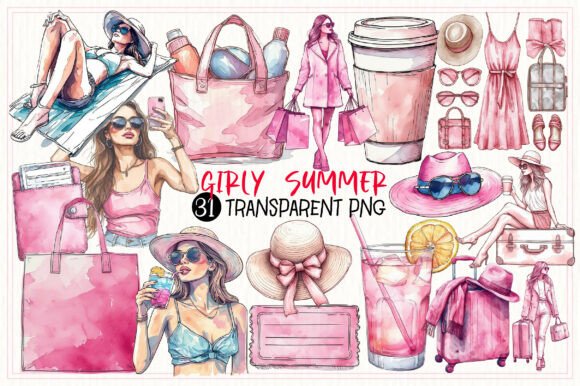 Download Pink Girly Summer Travel PNG Clipart - Png Collection