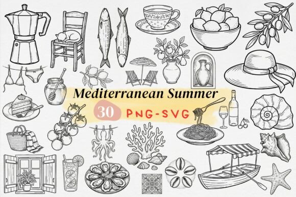 Download Mediterranean Summer Clipart SVG PNG - Png Collection