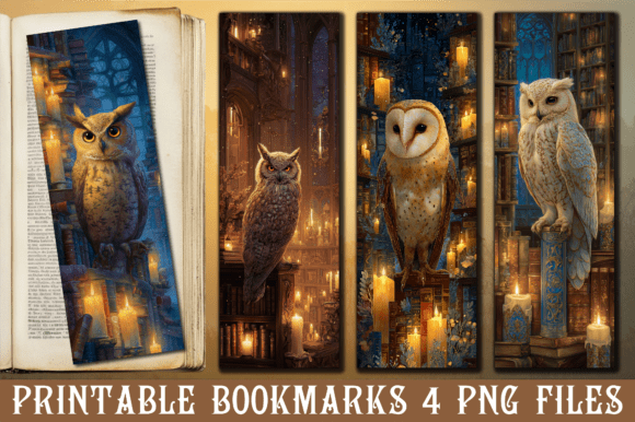 Download Whimsical Woodland Owl Night Bookmark - Owl Collection