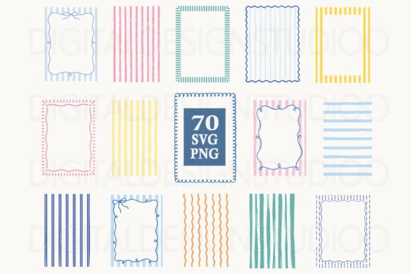 Download Preppy Coastal Stripe Frames SVG PNG - Png Collection