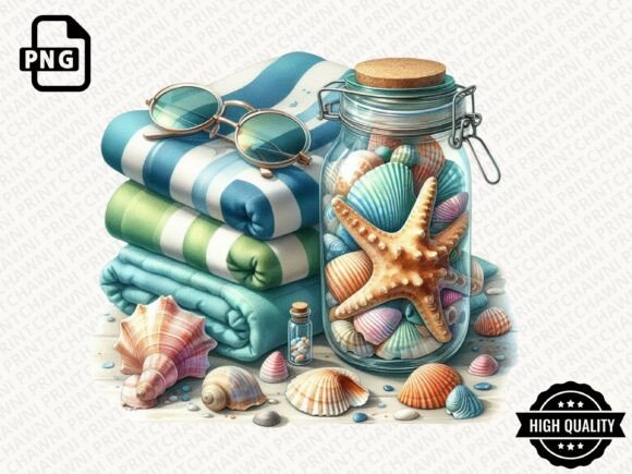 Download Summer Seashell Jar Clipart PNG - Png Collection