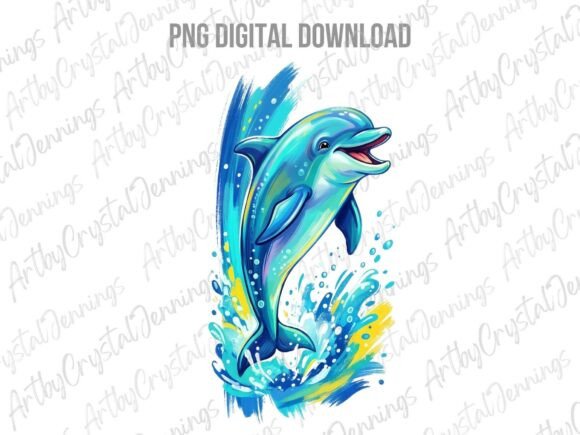 Download Cheerful Watercolor Dolphin Splash PNG - Png Collection
