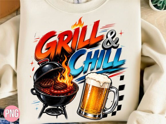 Download Grill and Chill BBQ Beer PNG Shirt - Png Collection