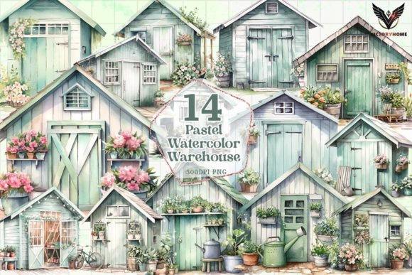 Download Pastel Watercolor Warehouse Clipart PNG - Png Collection