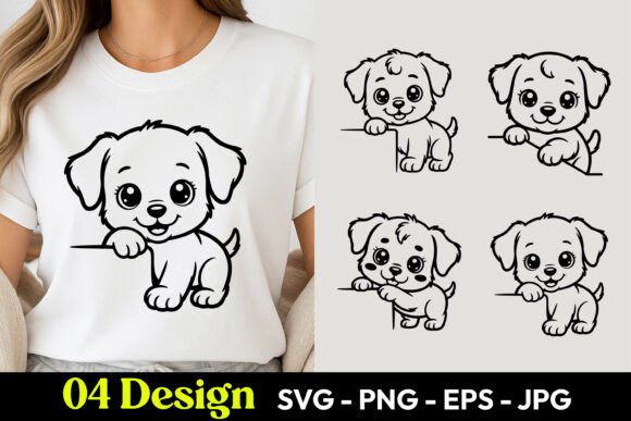 Download Cute Puppy Peekaboo TShirt SVG PNG - Png Collection