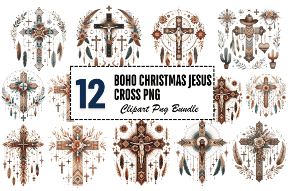 Download Boho Christmas Jesus Cross Png Bundle - Png Collection