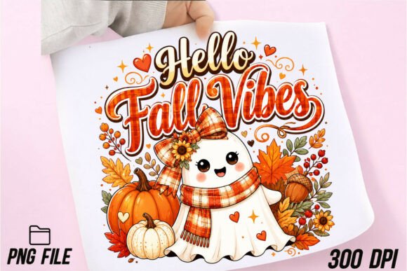 Download Hello Fall Vibes Ghost PNG Sublimation - Png Collection
