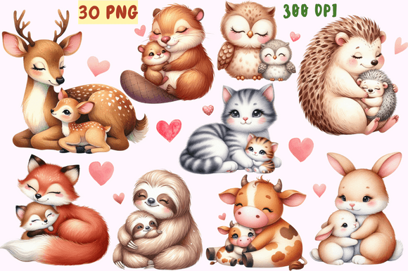Download Mothers and Babies Nursery Animals PNG - Png Collection