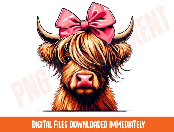 Download Highland Cow Png, Coquette Bow Png - Png Collection