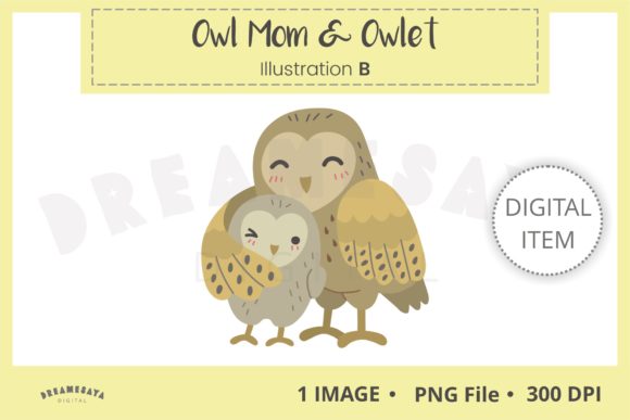 Download Owl Mom &amp; Owlet Clipart&nbsp; - Owl Collection
