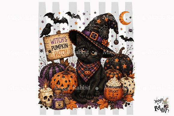 Download Witch Pumpkin Patch Cat PNG - Png Collection