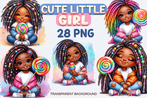 Download Cute Girls with Lollipop Clipart PNG - Png Collection