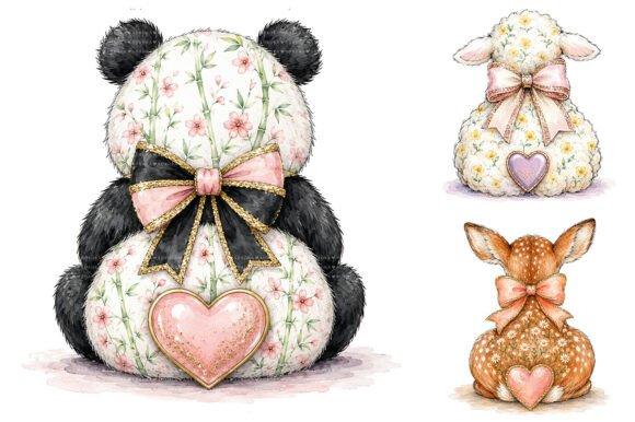 Download Watercolor Animal Floral Bow PNG Clipart - Png Collection