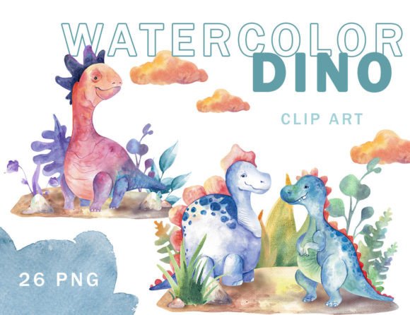 Download Watercolor Dinosaur Clipart, DINO PNG - Png Collection