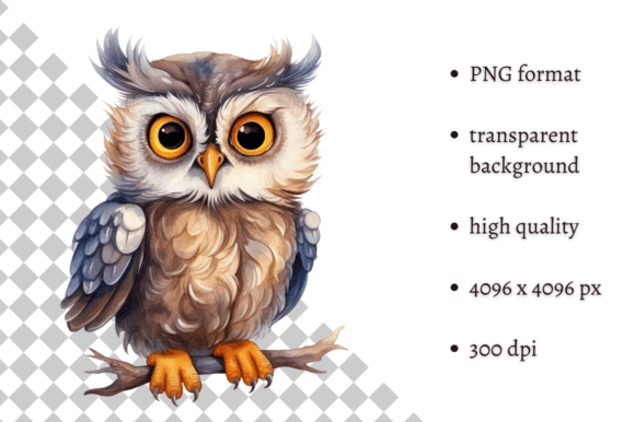 Download Watercolor Woodland Owl PNG Clipart - Png Collection