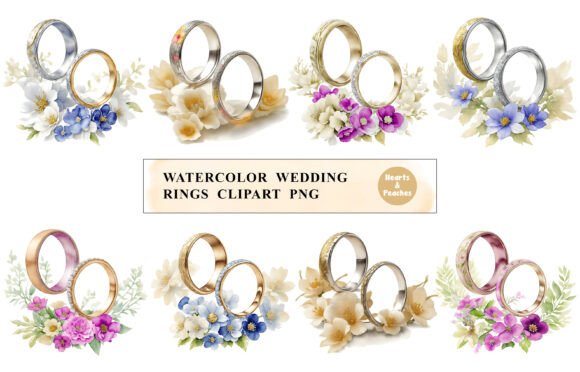 Download Watercolor Wedding Rings Clipart PNG - Png Collection