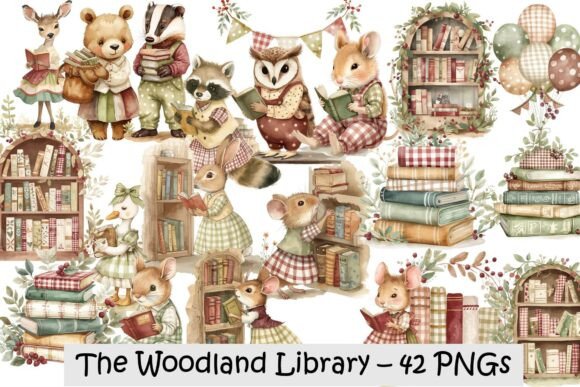 Download Woodland Library Cute Animals PNGs - Png Collection