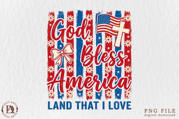 Download Striped God Bless America Png - Png Collection