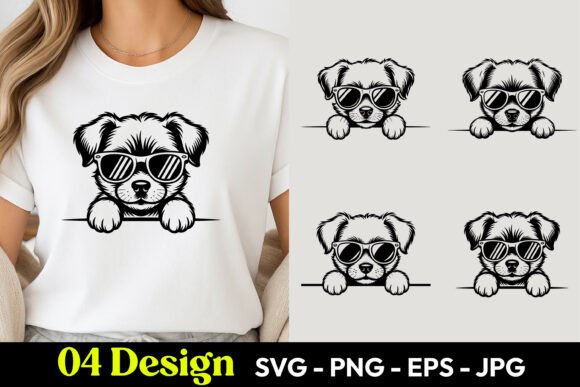 Download Cool Puppy Sunglasses TShirt SVG PNG - Png Collection