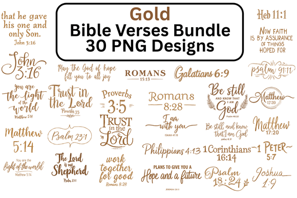Download Gold Bible Verse Bundle 30 PNG Designs - Png Collection