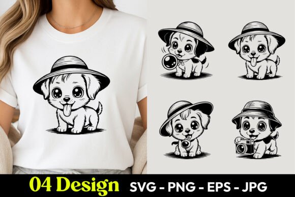 Download Cute Puppy Hat TShirt SVG PNG - Png Collection