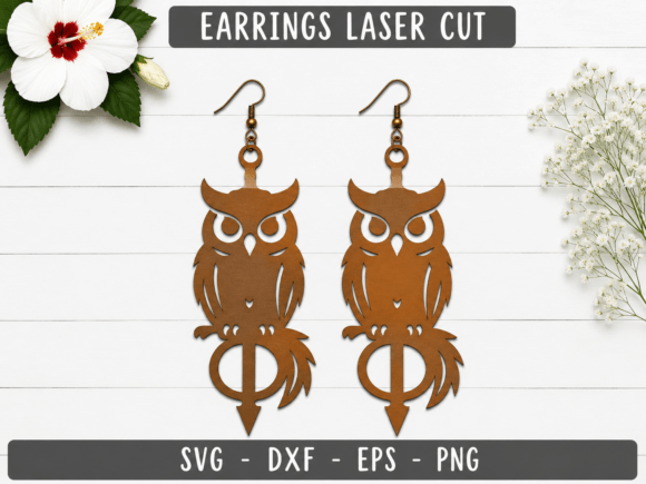 Download Woodland Owl Laser Cut Earrings SVG File - Owl Collection