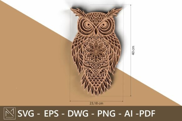 Download Mandala Owl SVG – 3D Laser Cut Art - Owl Collection