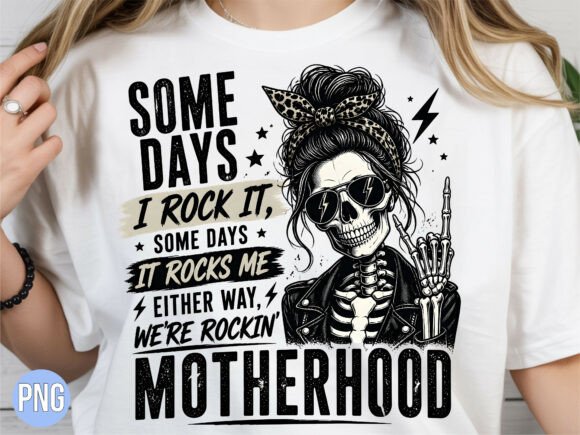 Download Messy Bun Rockin Motherhood Skull PNG - Png Collection