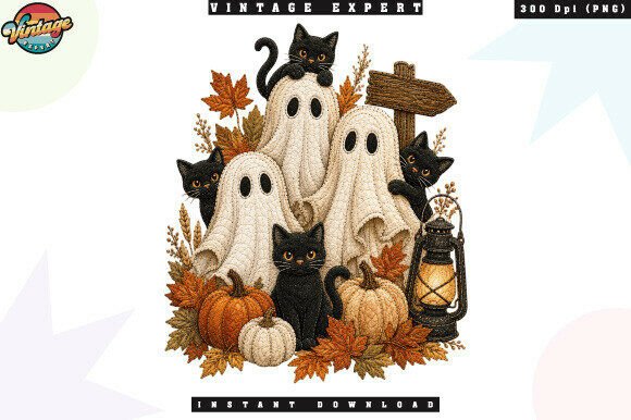 Download Spooky Cat Pumpkin Patch Patchwork PNG - Png Collection