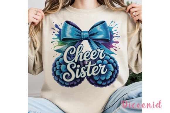 Download Cheer Sister Blue Pompom PNG Clipart - Png Collection