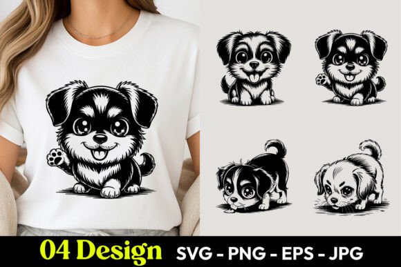 Download Cute Happy Puppy TShirt SVG PNG - Png Collection