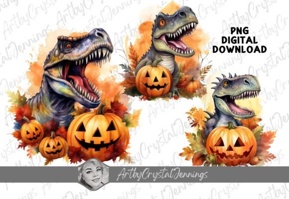 Download Halloween Dinosaur Watercolor Dino PNG - Png Collection