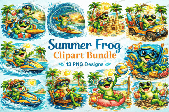 Download Summer Frog Clipart PNG Bundle - Png Collection