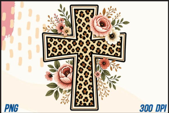 Download Floral Cross PNG ,Christian Leopard Fait - Png Collection