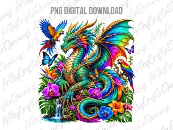 Download Vibrant Exotic Tropical Dragon PNG - Png Collection