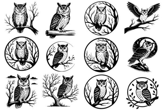 Download Owl SVG Bundle | Woodland Owl SVG Collec - Owl Collection