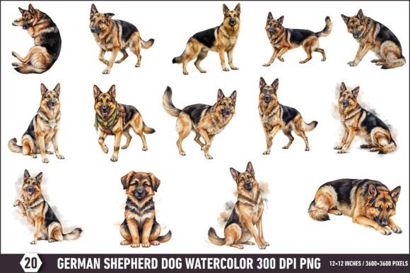 Download German Shepherd Dog Clipart PNG Bundle - Png Collection