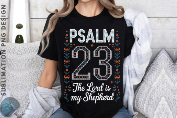 Download Floral Toile Blue Faith Psalm 23 PNG Des - Png Collection
