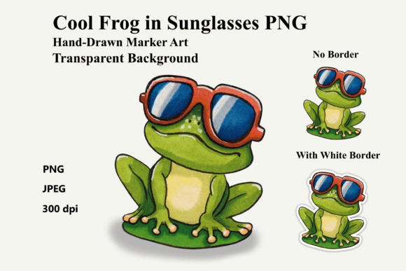 Download Cool Frog in Sunglasses Summer PNG Art - Png Collection