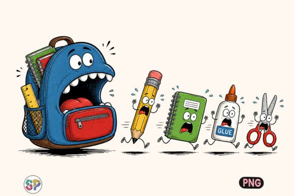 Download Funny Back to School Backpack Trendy Png - Png Collection